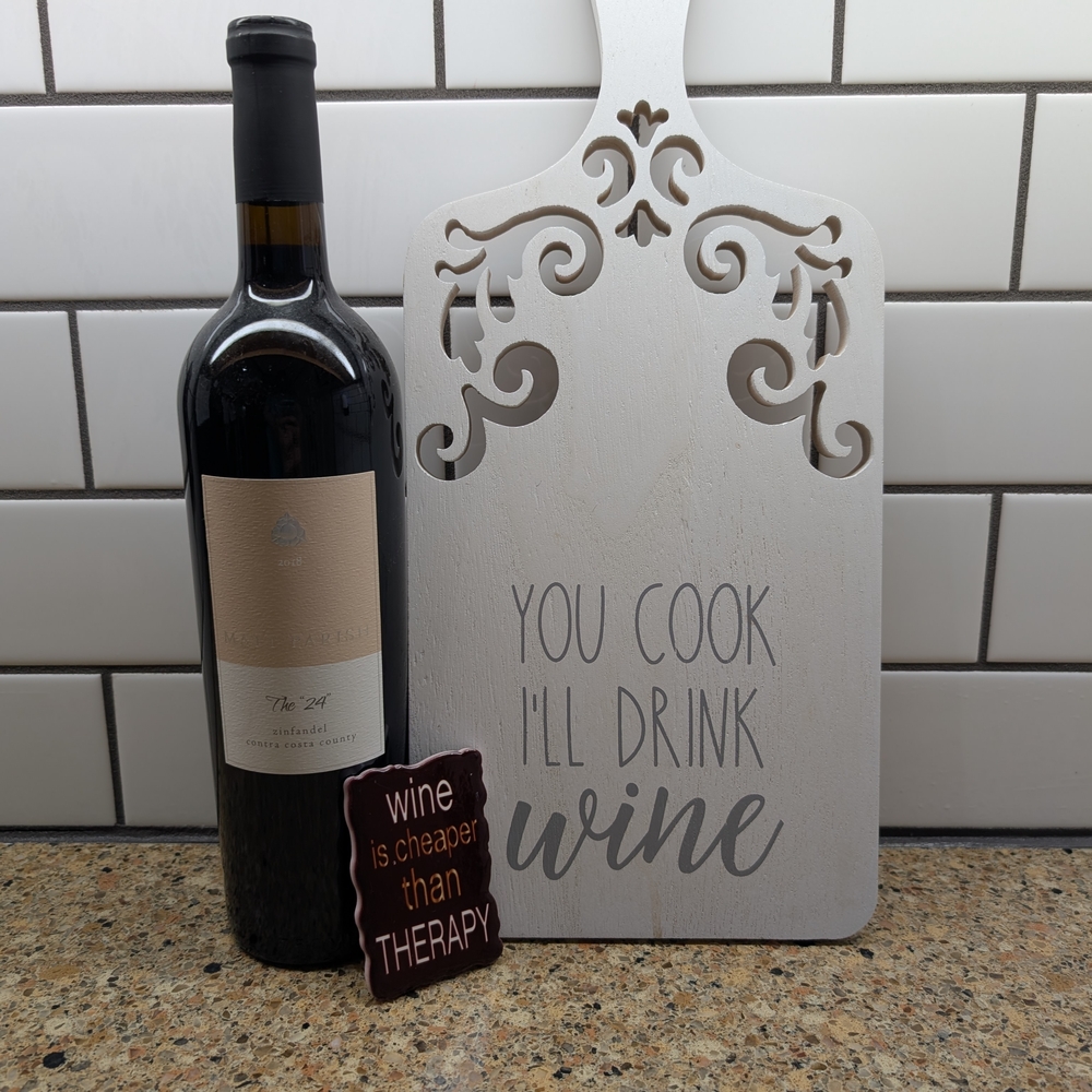 Elegant White Wine Cutting Board